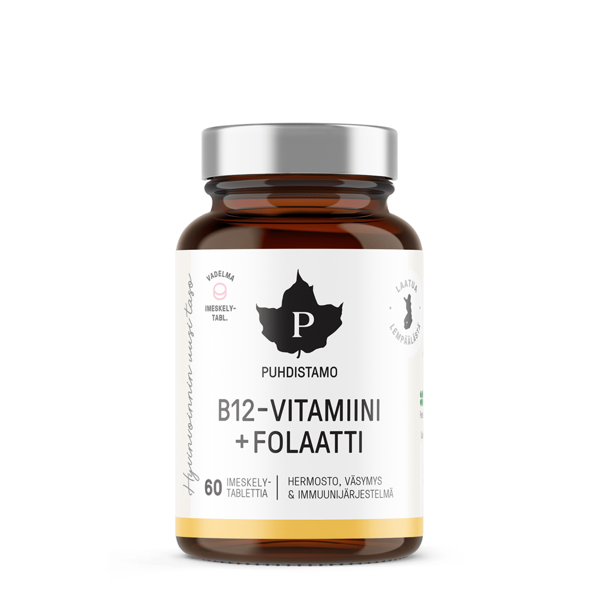 B12 - vitamiini + Folaatti - 60 imeskelytabl.