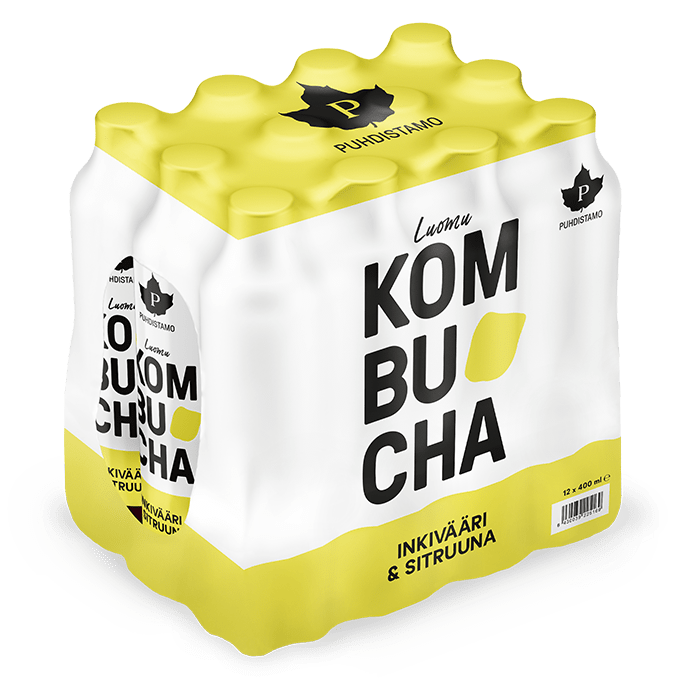 Luomu Kombucha Inkivääri & Sitruuna - 400 ml 12 - pack