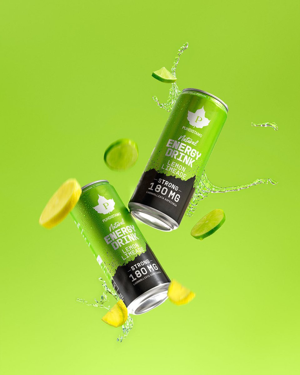 Natural Energy Drink Lemon Limeade Strong - 330 ml 24 - pack